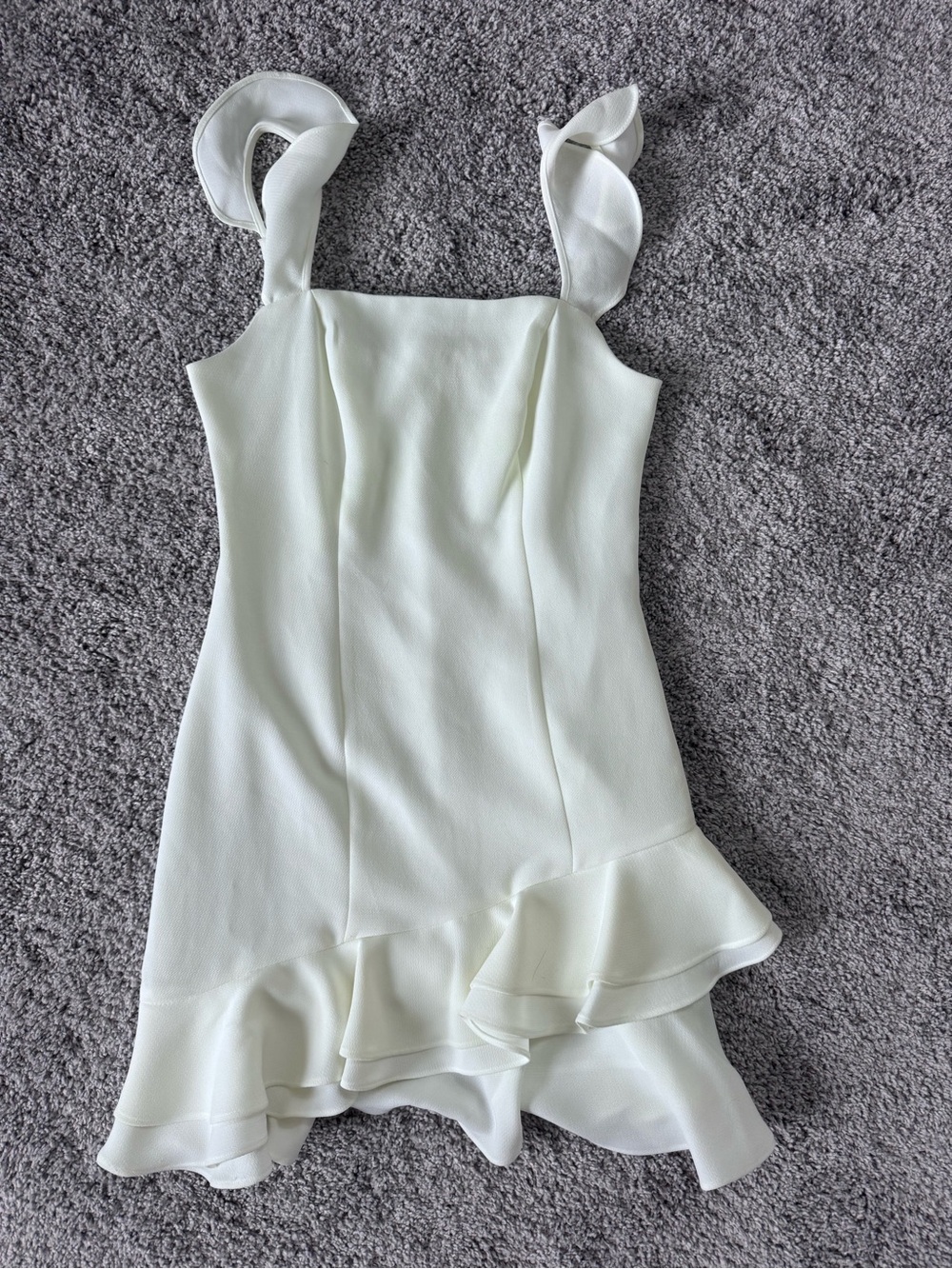 BCBGeneration White Ruffle-Detail Mini Dress